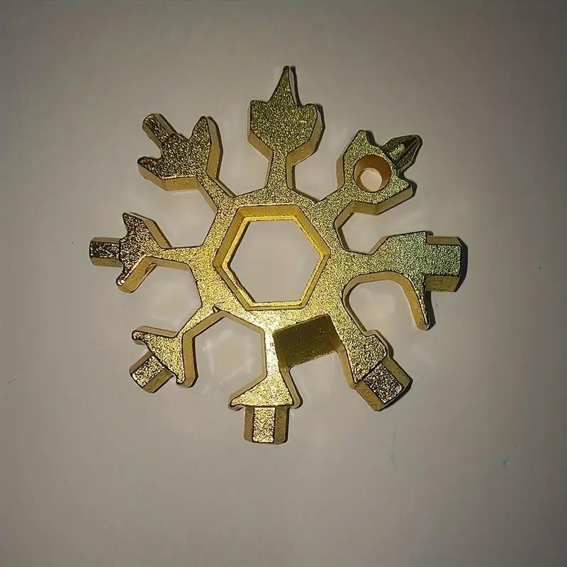 

Универсальный портативный 18-в-1 EDC динамометрический ключ в виде снежинки, набор многофункциональных инструментов, многофункциональные ручные инструменты, ручной инструмент золотистый