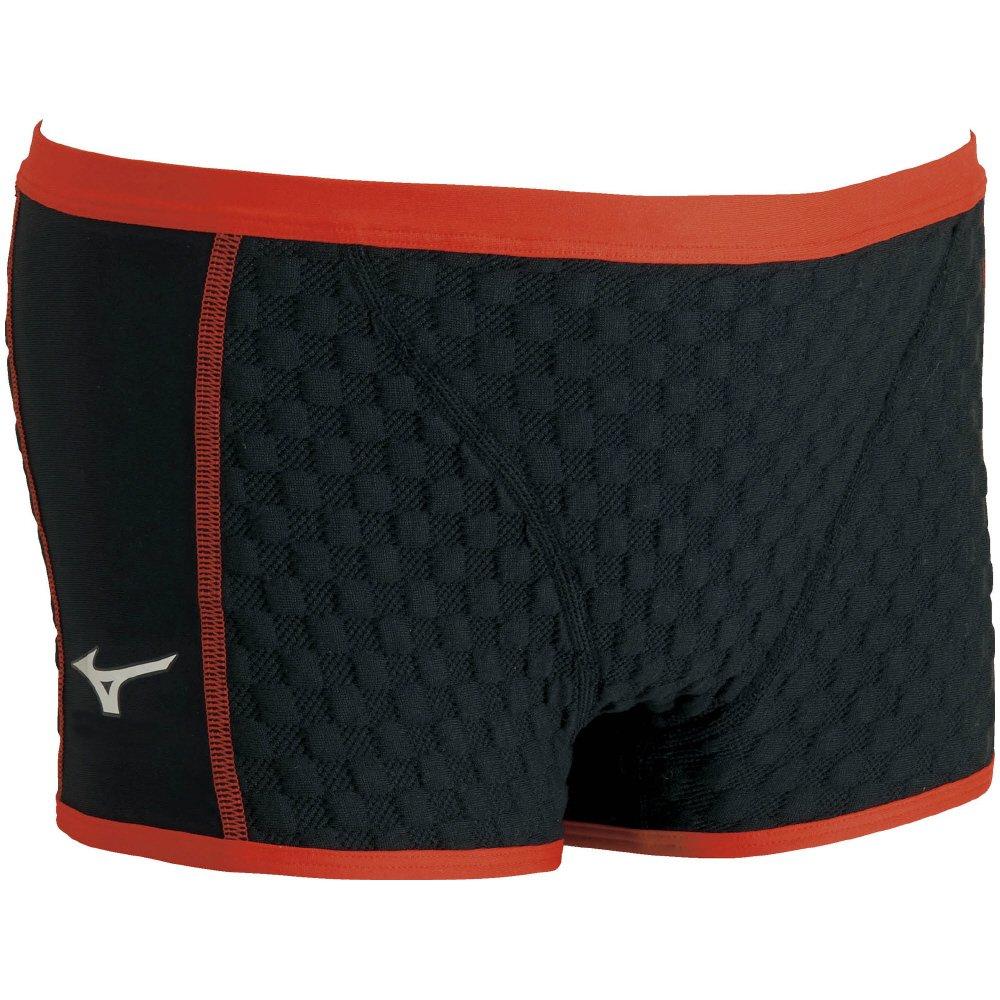 MIZUNO Exersuit WD Short Competition Swimsuit for Training and Size Black x Red Men's Spats, Practice, N2MB757696, Small,
