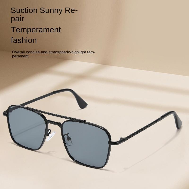 1/2PACK Gradient Sunglasses for Men Fashion Metal Big Frame Sun Glasses Luxury Brand Design