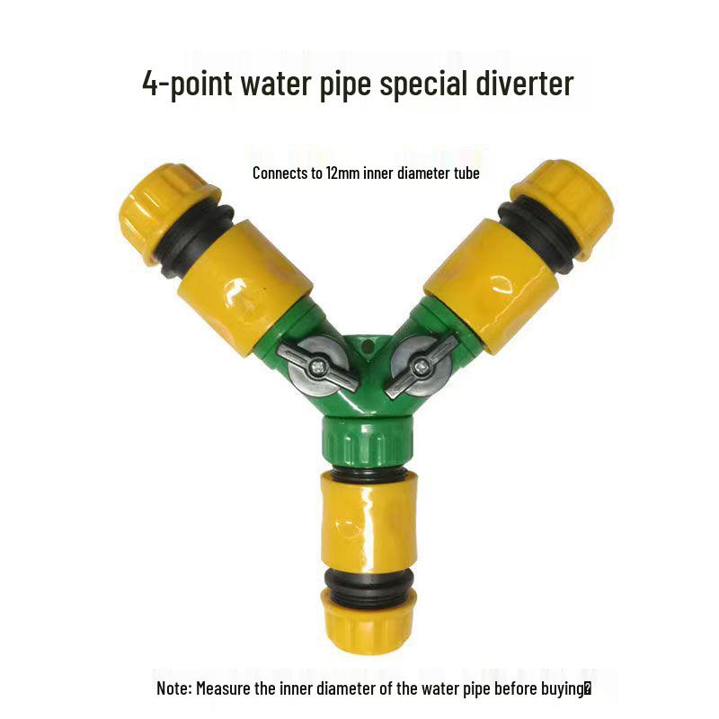 Soft Water Hose with Y-Valve 3-Way Splitter and Quick-Connect Nozzle