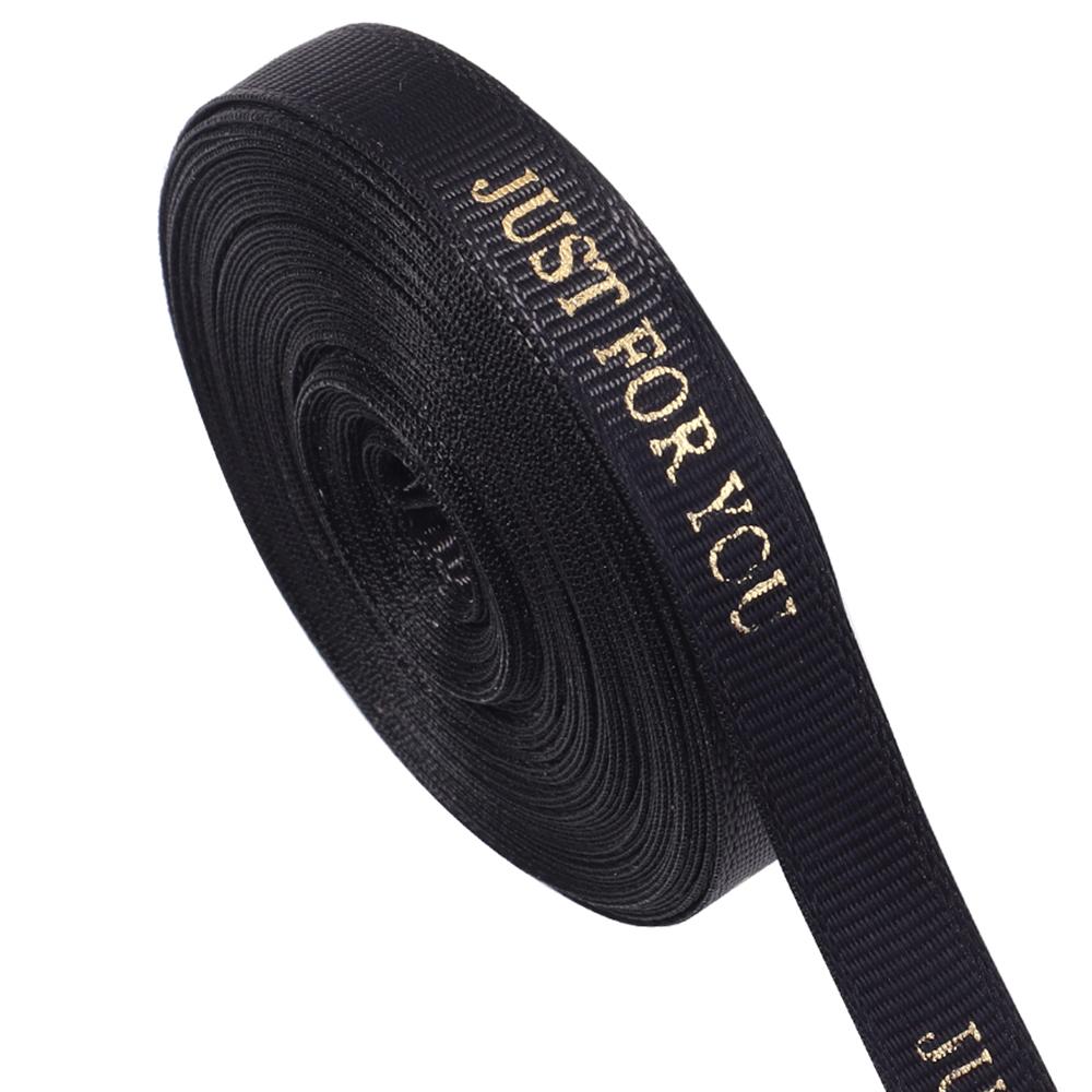 10Yards/Roll 10mm Printed JUST FOR YOU Ribbon Colorful Polyester Ribbon For Wedding Christmas Birthday Gift Packaging Decoration