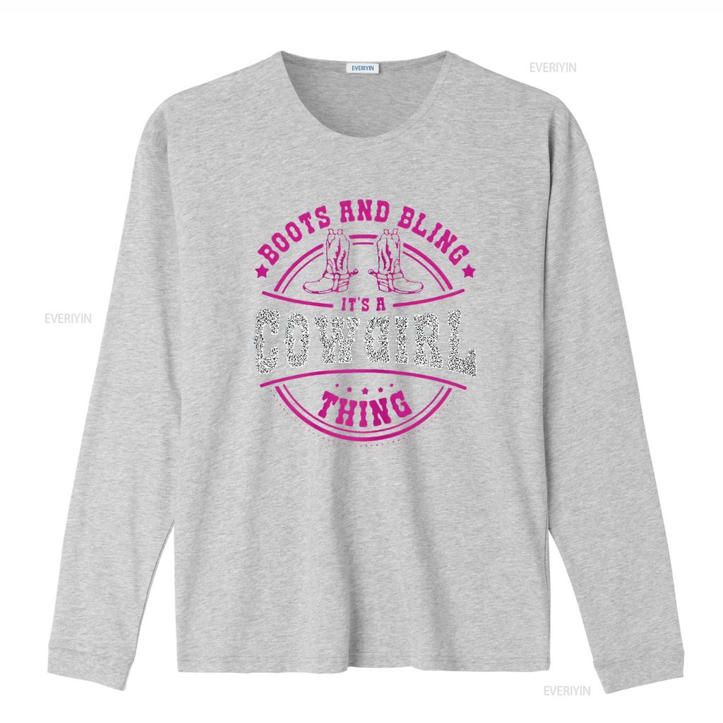 Womens boots bling it s a cowgirl thing Western Unique T Shirt for Women Soft and Breathable Casual vintage Washed streetwear
