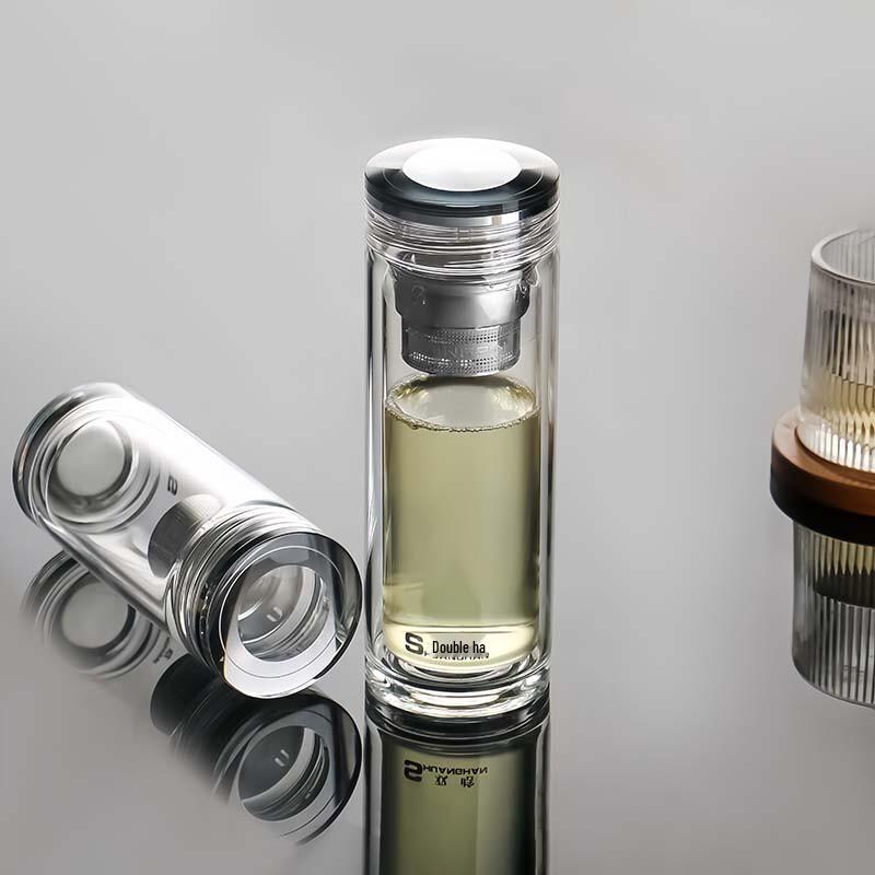 Shuanghan Double-Wall Glass Tea Infuser Cup