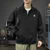 American Heavy-Duty Half-Zipper Pullover Sweater Men'S Loose Large-Size Trendy Brand Casual Sports Stand-Up Collar Jacket Top