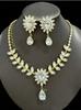 Elegant Bride Jewelry Set: European & American Necklace & Earrings for Evening Gowns
