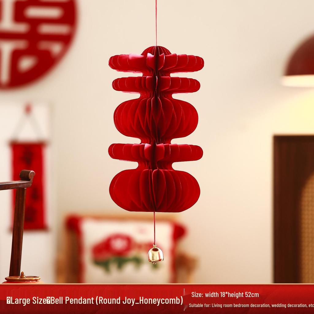 Double Happiness 3D Honeycomb Ball Ornament Set for Wedding & Engagement Decor