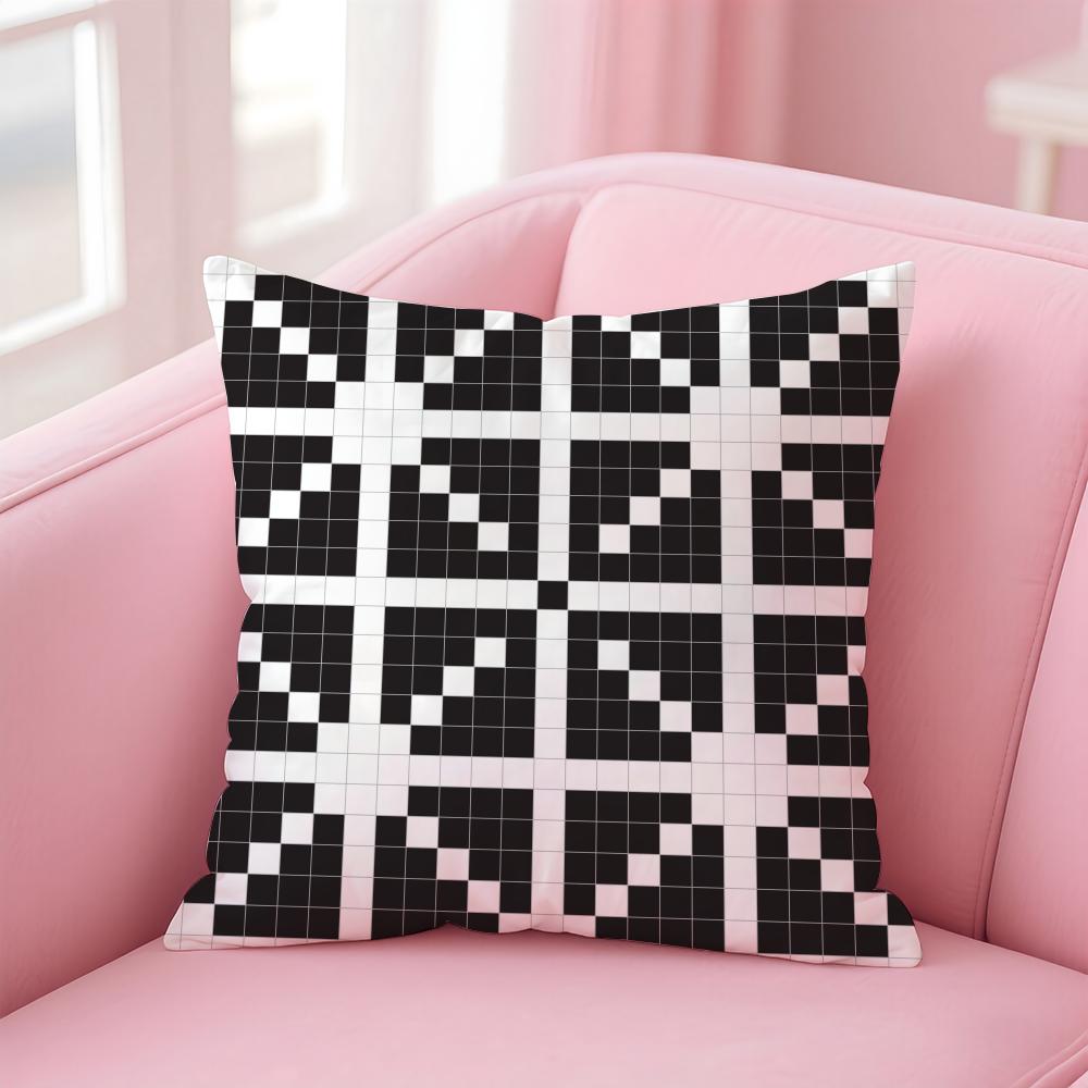 Pixel art print texture Cushion Cover Pillow Case Soft Friendly Fabric  Concealed Zipper