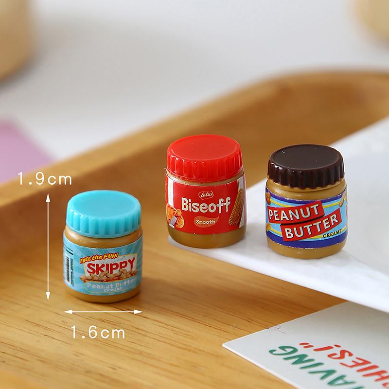 6pcs Miniature Dollhouse Simulation Of Peanut Butter Model Decor Toy Doll Accessories Toy Model Home Decoration