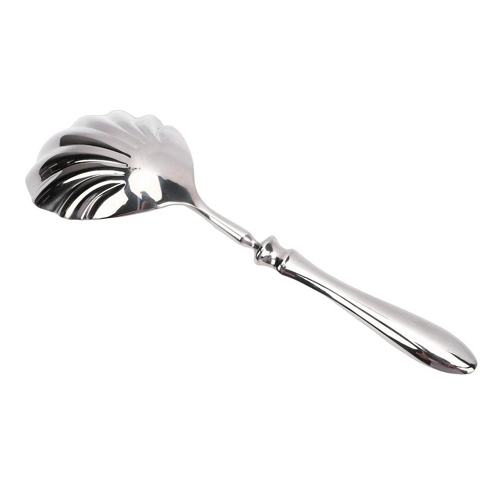 Shell Shape Spoon Stainless Steel Serving Spoon with Ergonomic Handle for Dessert Cake Ice Cream