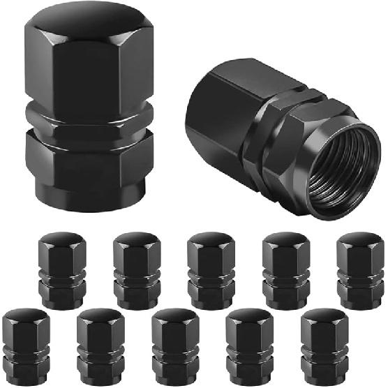 Car Tire Valve Stem Cap, 12 Pcs Wheel Valve Covers, Leak-Proof Air Caps Cover, Airtight Aluminum Alloy Hexagon Shape Tyre Accessory, Universal for