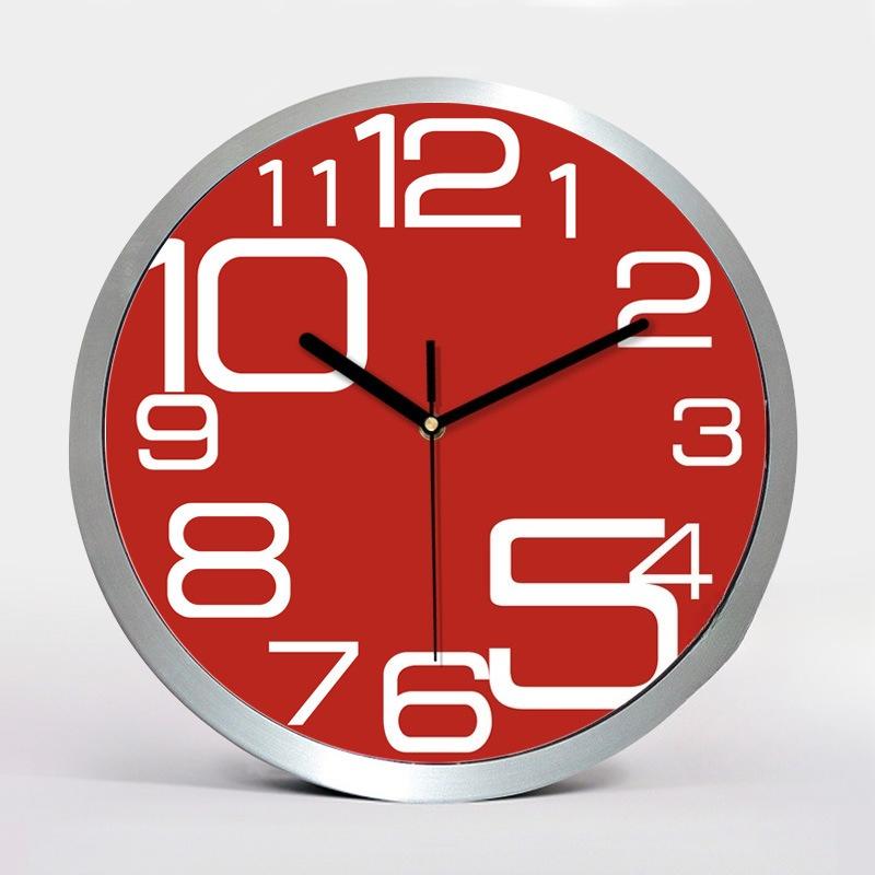 12-inch Stainless Steel Wall Clock, Aluminum Clock, Creative and Fashionable Living Room Wall Clock, Quartz Clock, Wall Clock