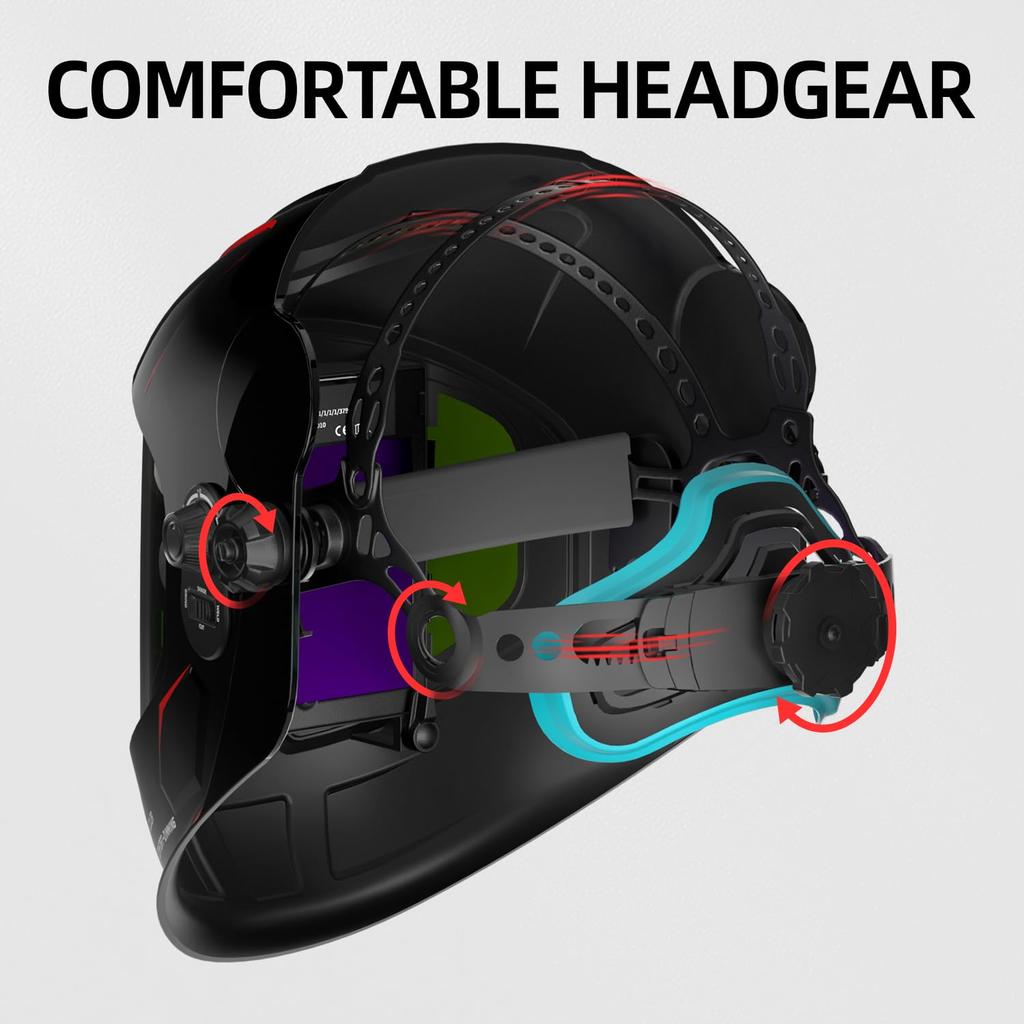 ANDELI Welding Mask 4 Arc Sensor Automatic Filter Automatic Shading Welding Mask Shading Level Welding Mask TIG Arc Welding Compatible Welding Helmet