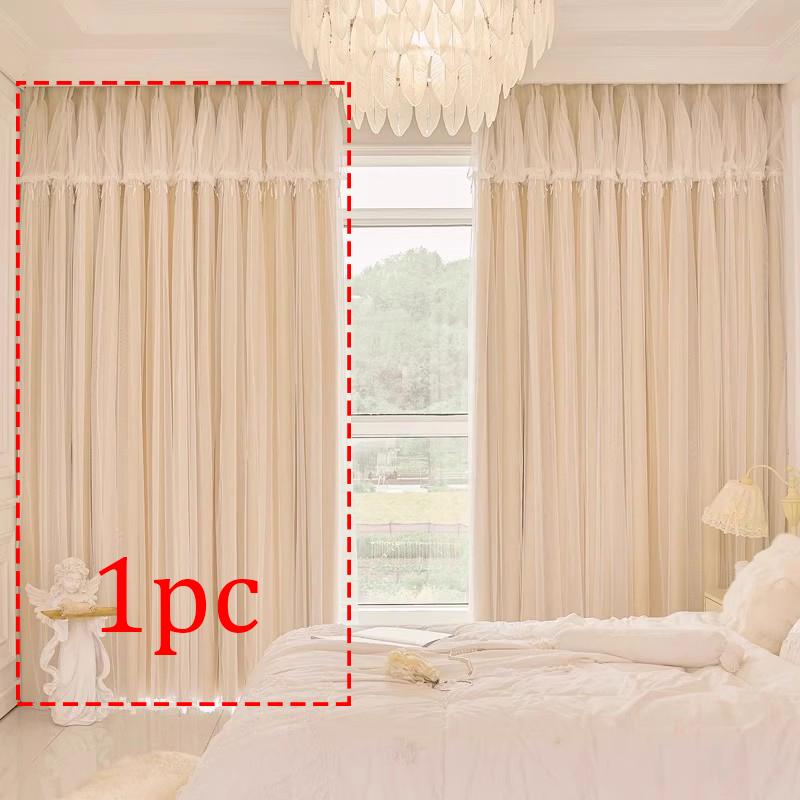 1PC New-style living room blackout curtain, double-layer lace blackout curtain for bedroom or balcony. Sold individually