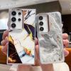 Gold Oil Marble Case For Samsung A57 A37 A17 A56 A36 A16 A55 A54 5G S21 FE S22 S23 S24 S25 Plus S26 Ultra Plating Lens Clear Soft Cover