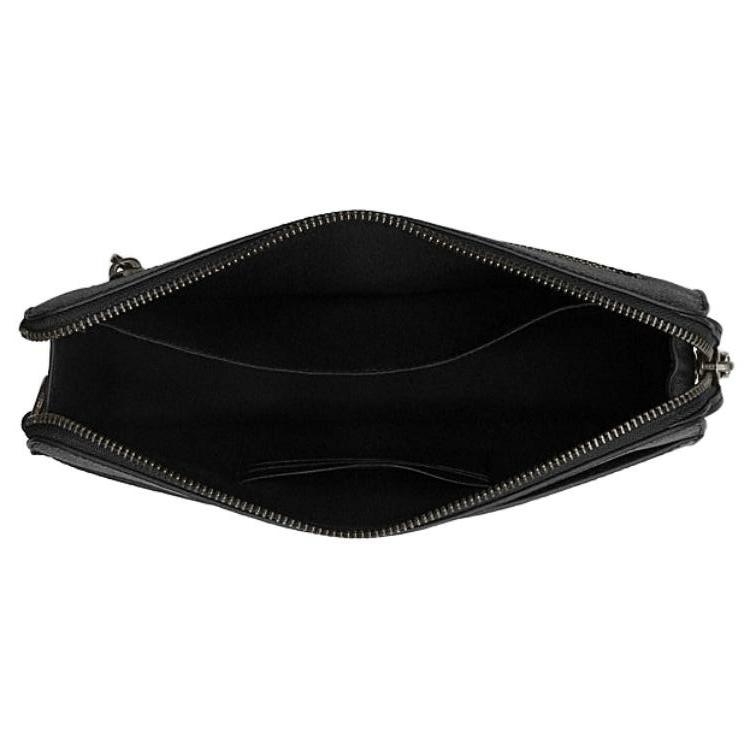 Coach 25 Brand Logo Zipper Closure Faux Leather Clutch Medium Men Clutch Charcoal CW168-QBMI5