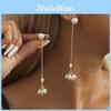 Sophisticated Pearl Geometric Earrings Gold Tassel Long Dangle Earrings For Women