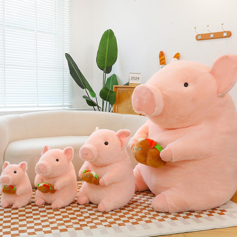 Niedliches Burger Dudu Schwein Plüschtier Kinder Schlafkissen Kratzpuppe Automaten Aktivitäts Ornament