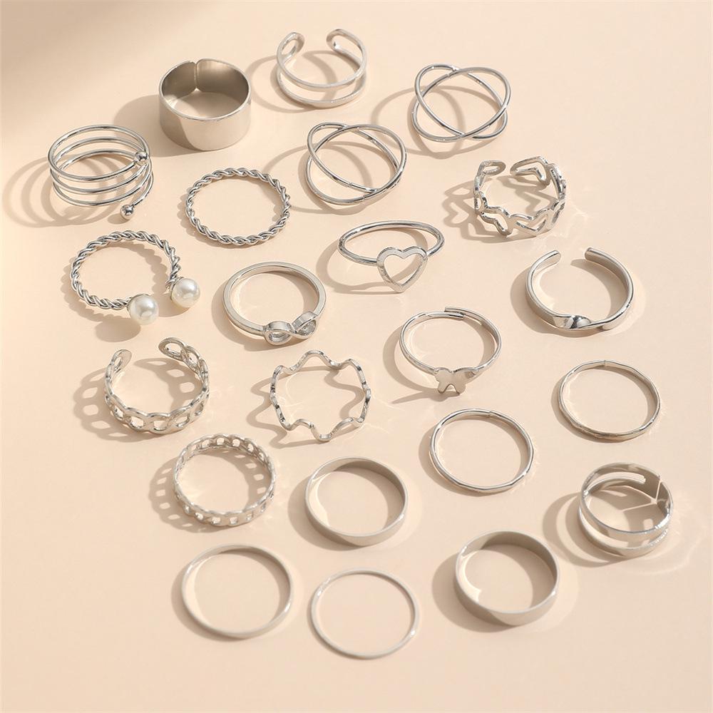 Trendy European and American Women's Rings: Niche, Fashionable, Cool Style, Light Luxury, Index Finger Set