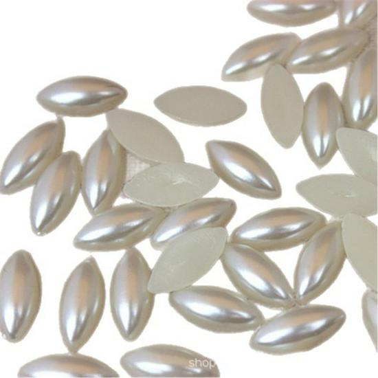 Half-Horse-Eye Flat-Back ABS Pearl Bead for DIY Jewelry, Clothing, Shoes, and Nail Art