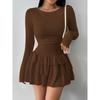 Neues Damen Herbst Winter Einfarbiges Schlankes Elegantes Langarmkleid Mit Hochwertigem Gefühl