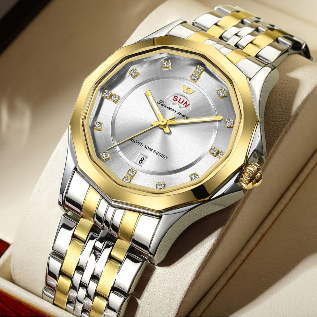 New Fashion Calendar Steel Strap Men's Watch Sports Business Watch