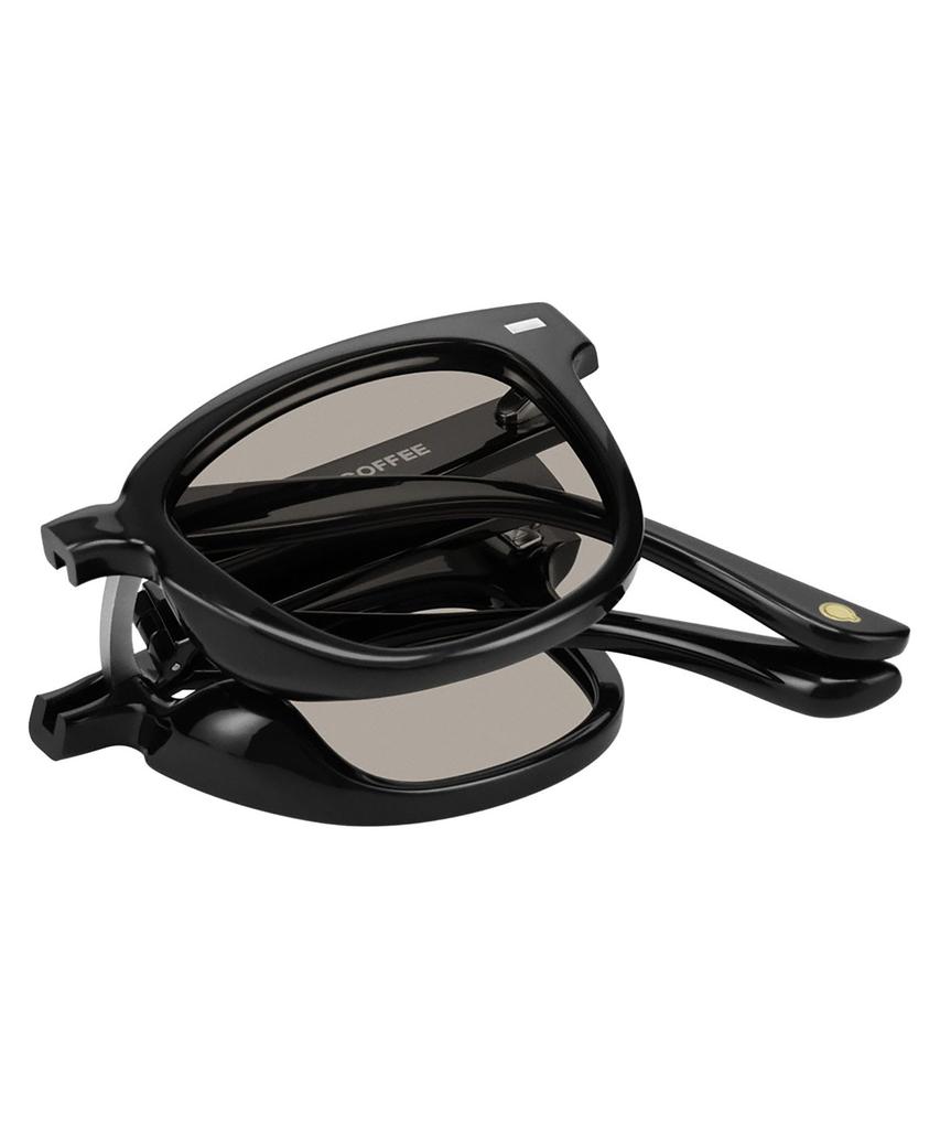 Sunglasses NO COFFEE Dedicated Colored Thick UV For For Unisex [Zoff] Wellington-style (Black, ZN261G02_14E1) Foldable, (with Case), Lenses, Frame,