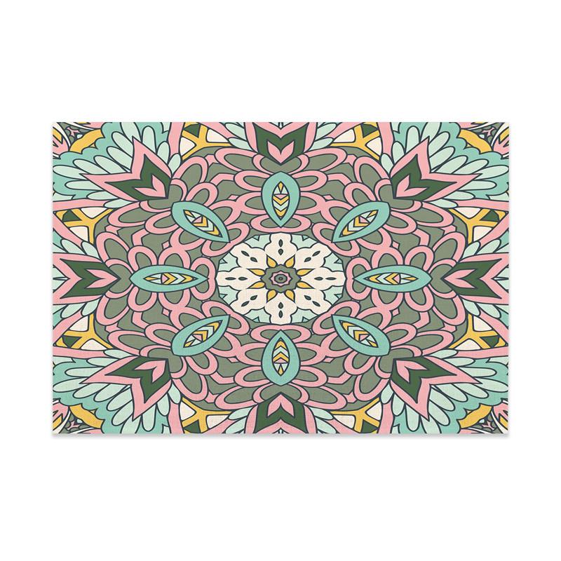 Vintage Mandala Placemats Washable Boho Floral Place Mat for Home Party Dining Tables Wedding Kitchen Banquets Decor