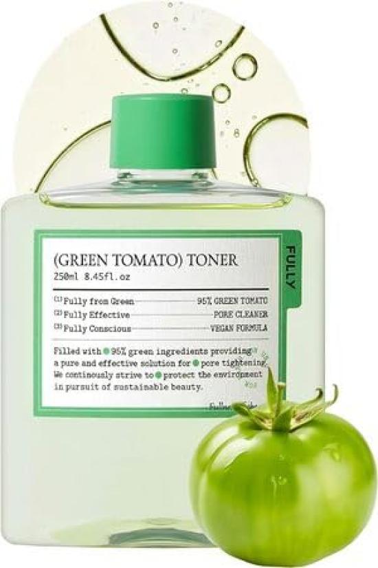 TONER TOMATE VERTE ENTIÈREMENT 250ml Vitamine Naturelle Peau Sensible Rugueuse Sensible Grand Resserrement des Pores Tomate Verte avec Extrait de Tomate Verte et VIT