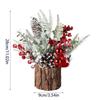 Christmas Tree Mini Desktop Pine Cone Red Berry Christmas Decoration Tabletop Tree Festive Holiday Home Decor