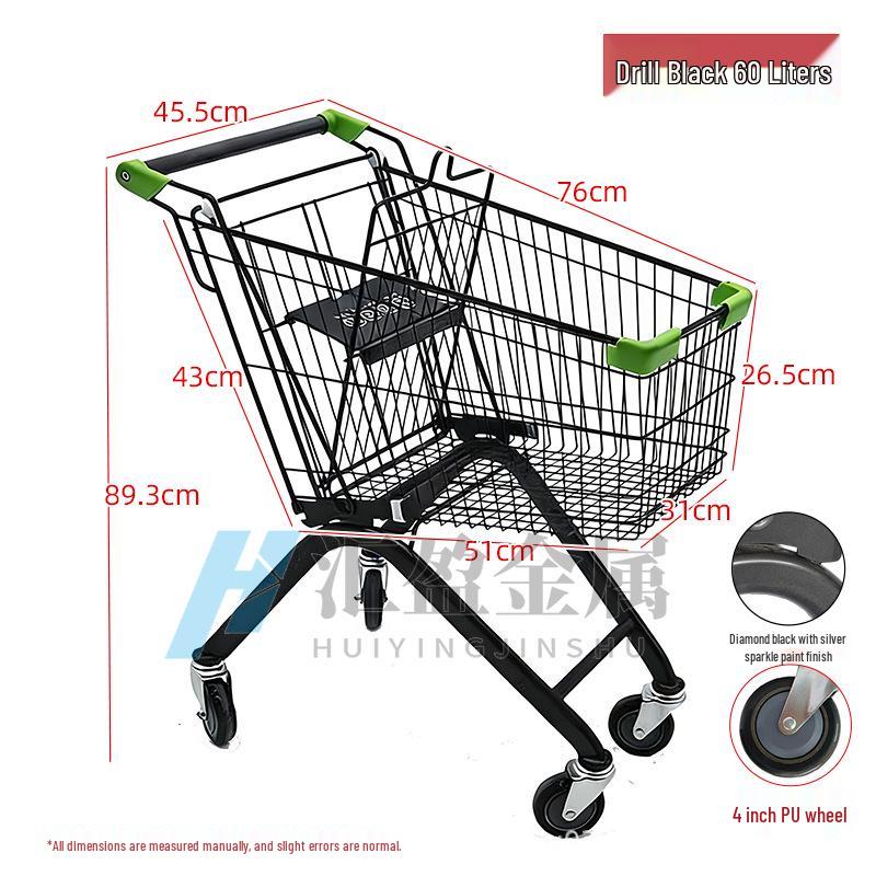European Herringbone Shopping Cart for Supermarkets and Warehouses