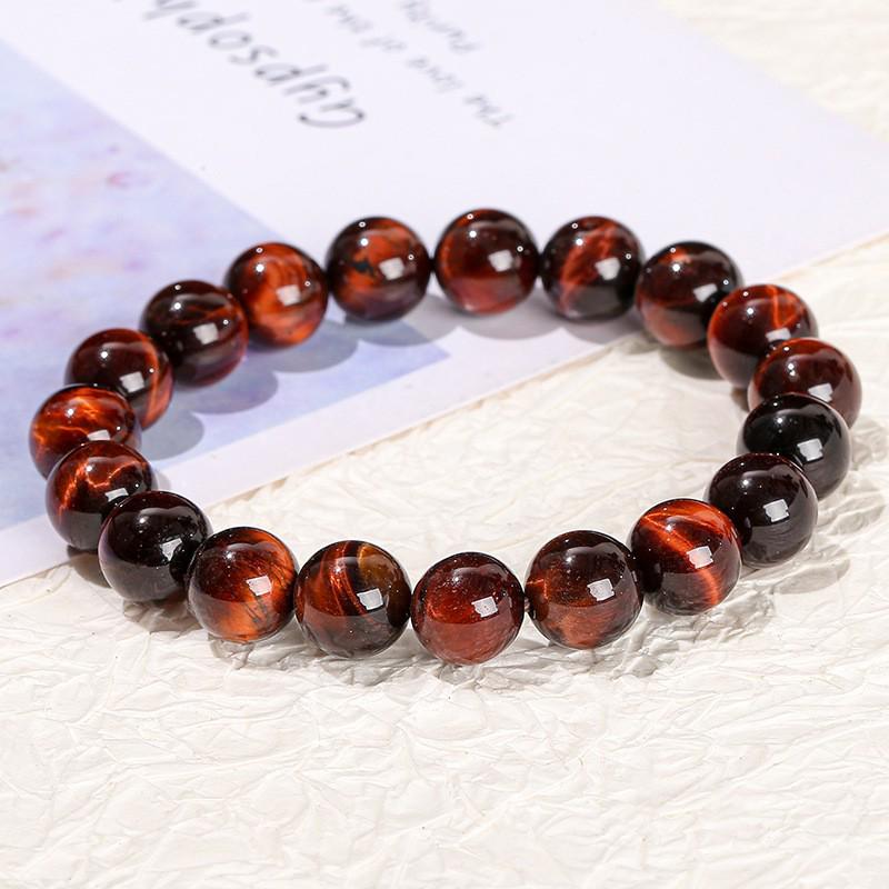 Jingdong Jewelry Unisex Round Bead Bracelet: 7A Lightning Yellow Tiger Eye Stone