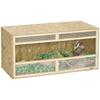 Terrario Vivario Hábitat para Reptiles con Puertas Deslizantes Transparentes, Malla Transpirable, para Lagartos, Ranas Cornudas, Serpientes y Camaleones, 100 x 47 x 47cm