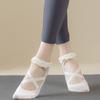 Lace Trim Bias-cut Ankle Socks Cross Strap Pilates Socks New Grip Socks  Pilates Training