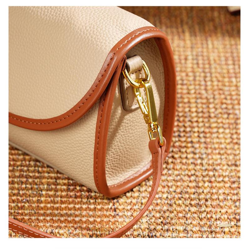 Women's 2025 Net Celebrity Hot Style Small Square Bag Fashion Western Style Contrast Color Niche Style Light Luxury Cowhide Crossbody Bags
