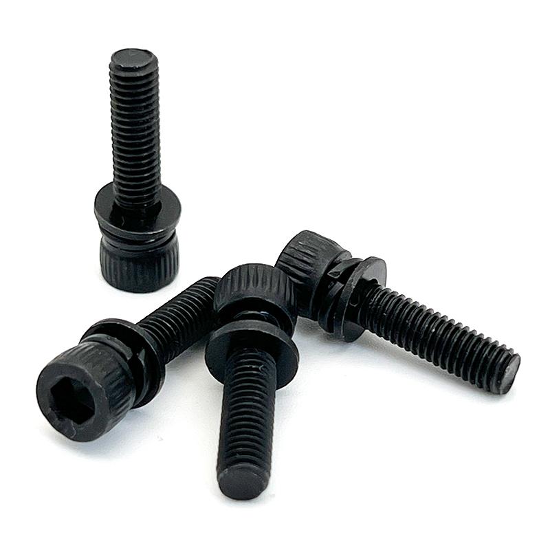 Garden Power Tools Hardware Fasteners 4 Pieces M5*20mm Hexagon Socket Bolt with Spring Pad and Flat Pad