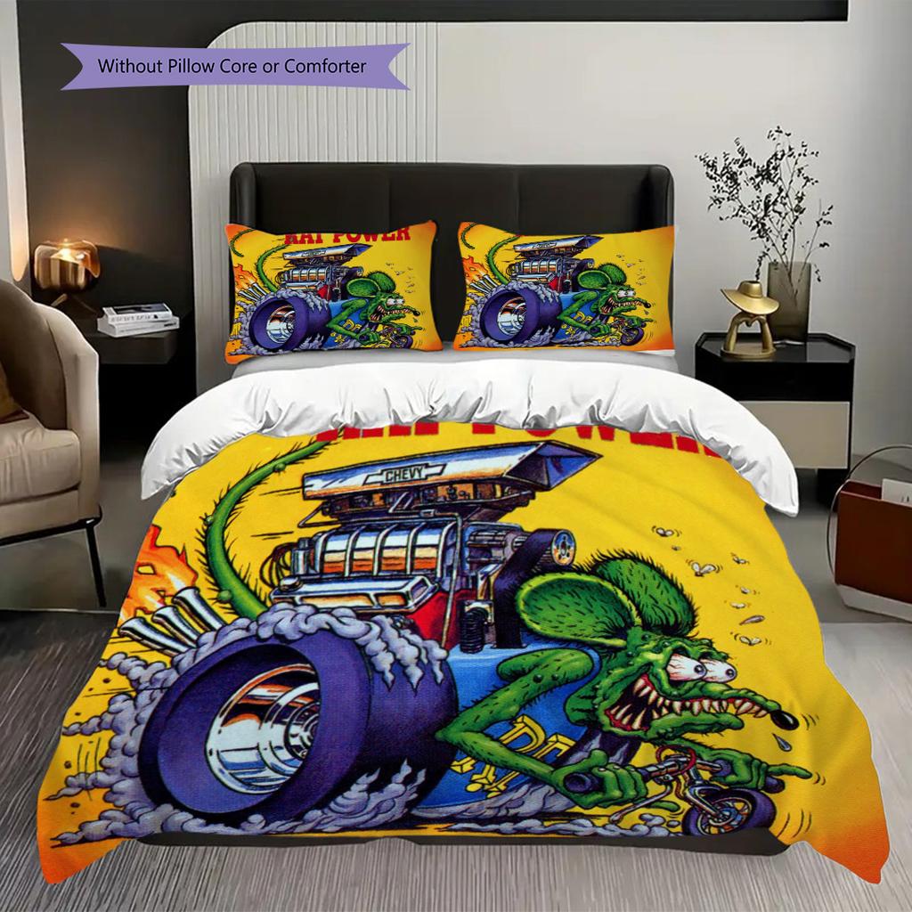 Rat Power Wild Ride Bedding 1 Duvet Cover 2 Pillowcase Without Core Christmas Birthday Gift Soft And Comfortable Bedding Set