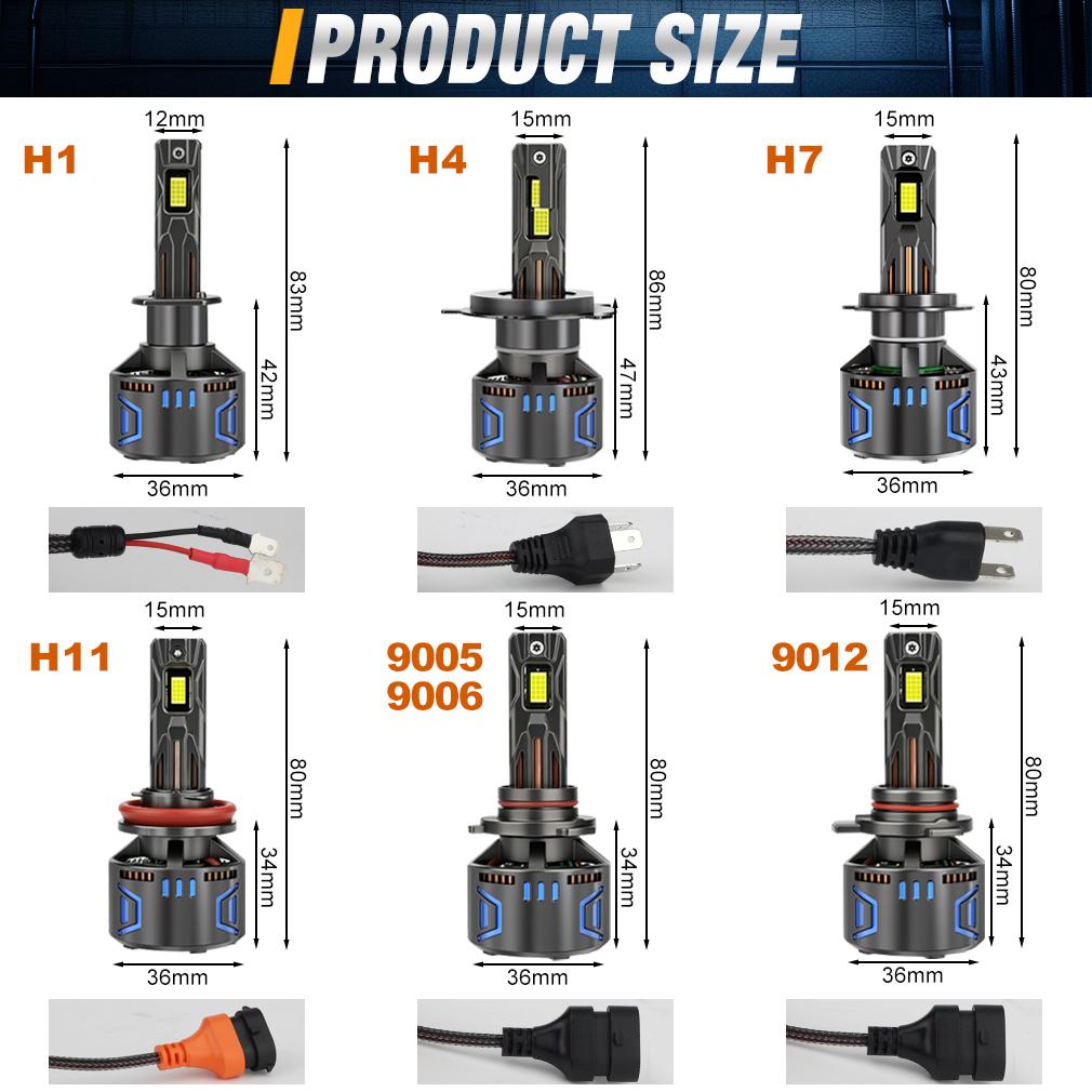 2 Pezzi H7 LED 80000LM 250W H1 H4 H11 H8 9005 HB3 9006 HB4 9012 HIR2 Lampadine LED per Fari Auto Canbus Alta Potenza Diodi CSP Lampada Nebbia Auto 6500K Bianco