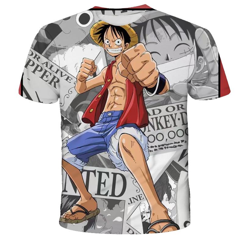 One Piece Luffy Girls T-shirt Kids Short Sleeve Children Print T-shirts Tees Boys' Casual Clothes Ghild O Neck Shirt Daily Tops