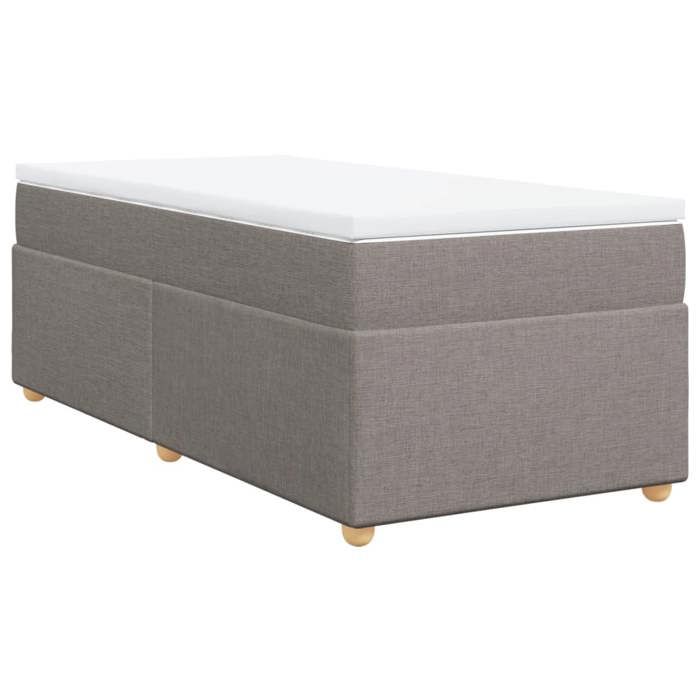 VidaXL Bed Slat Base with Mattress Taupe 90x200 Cm Fabric 3285349