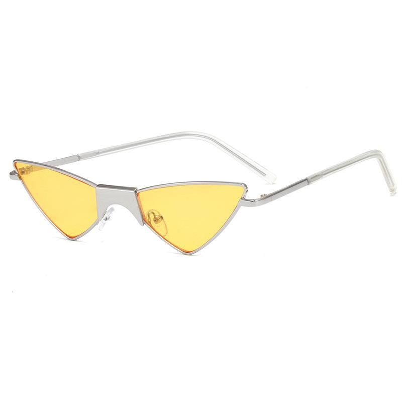 Men'S Personality Is Funny, Kitten Eye Sunglasses, Triangular Small Frame Glasses, Metal Trend Sunglasses.
