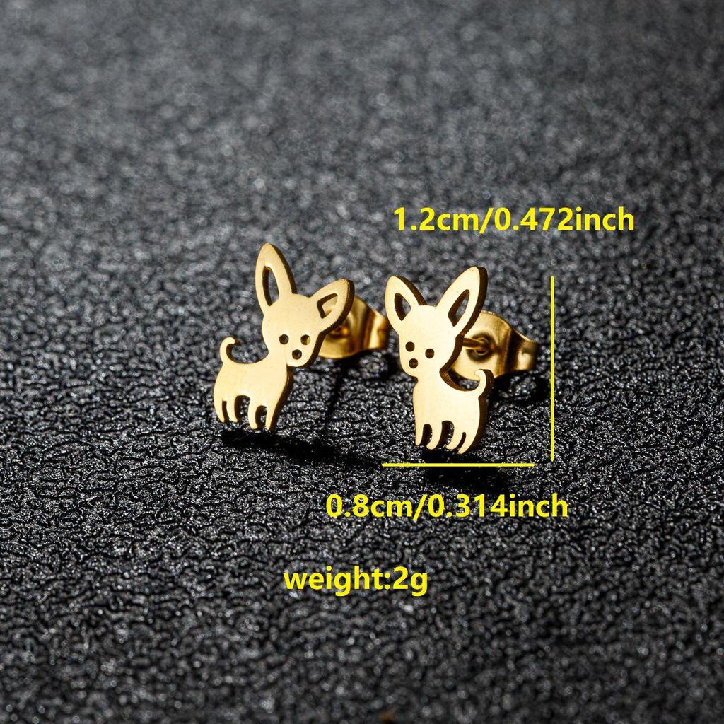 Niszowe Kolczyki Sztyfty ze Stali Nierdzewnej dla Kobiet – Design Żurawia Origami i Renifera, Kolekcja Mody 2025