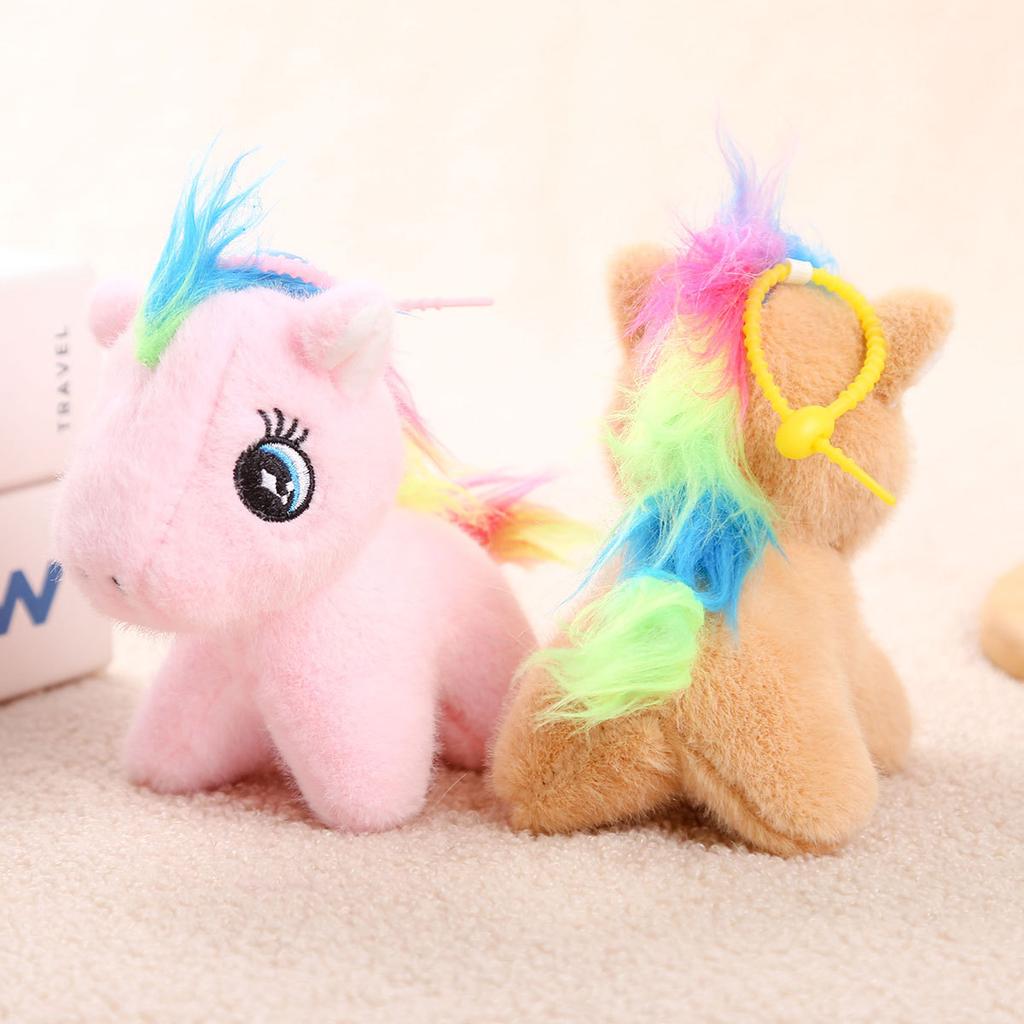 Färgglad ponnyhänge docka nyckelring plyschleksak födelsedagspresent flickor tygdocka väska allmän