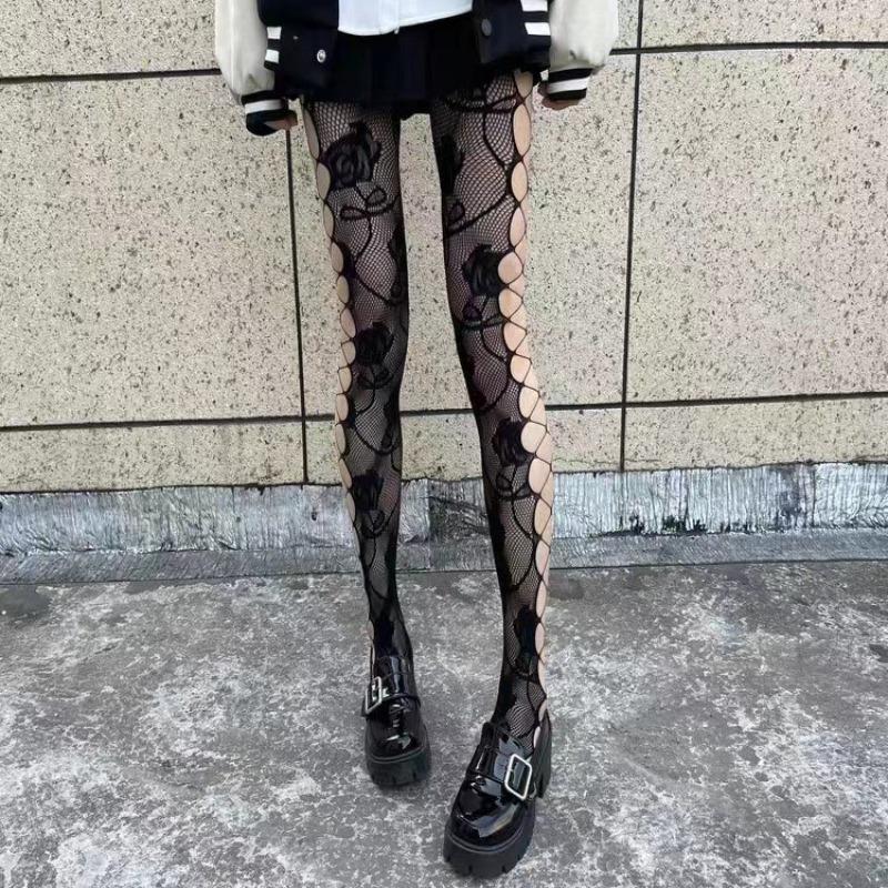 Gothic Fishnet Tights for Women Sexy Mesh Stockings Lolita Y2K Patterned Pantyhose Trendy Leggings for Alternativewear