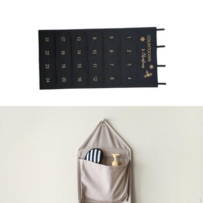 Xmas Hanging Bag Christmas Advent Calendar DIY Multifunctional Washable Handcraft Wall Decor 24 Days