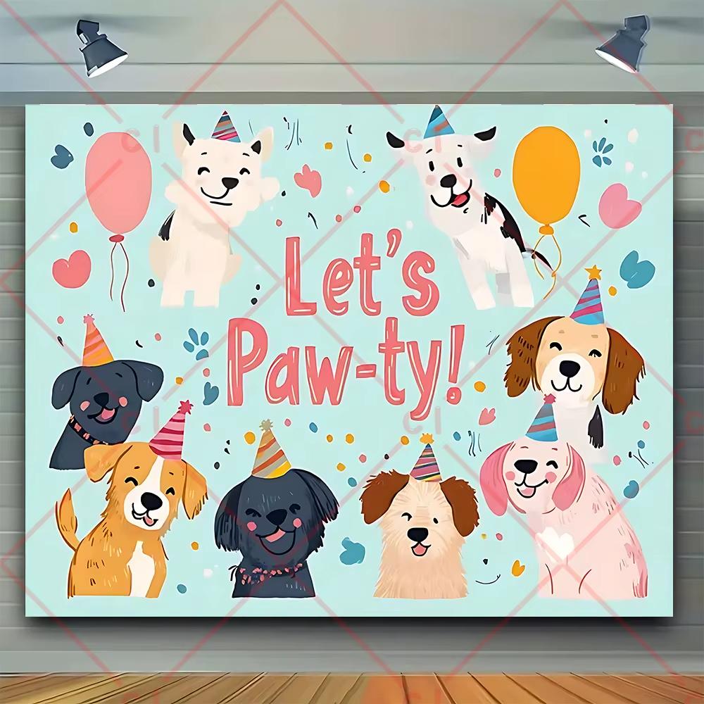 

BEPAN Kittens and puppies pet shop theme background pet shop decoration poster customizable children sbirthday party layout background Vinyl--W120xH80cm