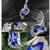 LUXY MOON Women Crystal Pendant Alloyed Chain Necklace Stud Earring Jewelry Set