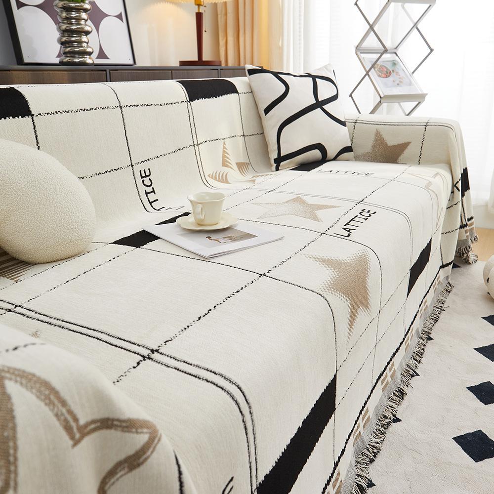 Thick Chenille Fabric Sofa Towel Simple Modern Geometric All-Inclusive Sofa Cover Cloth Anti-Scratching Universal Cover Cover
