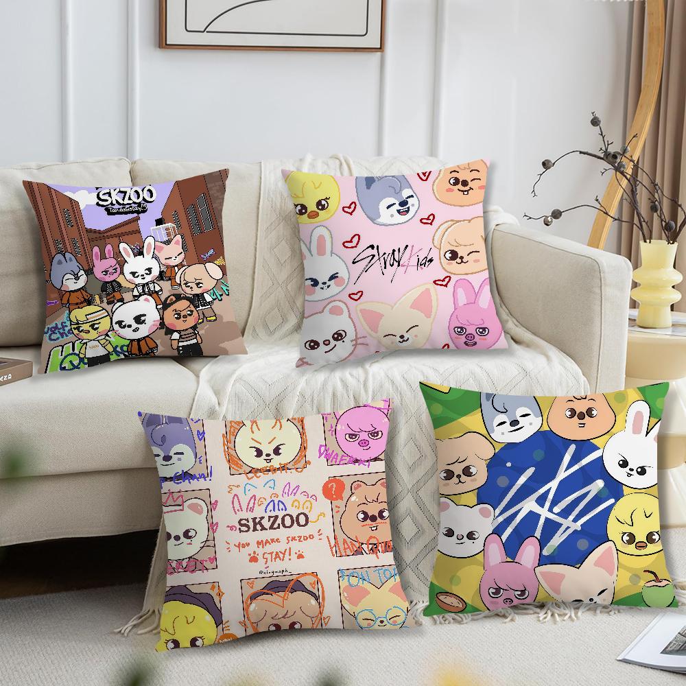 Kpop S-Skz-oo-S Cartoon cushion cover For Pillow Sofa Printing Decoration Room Home Office Coffee Shop Car Nordic Simplicity