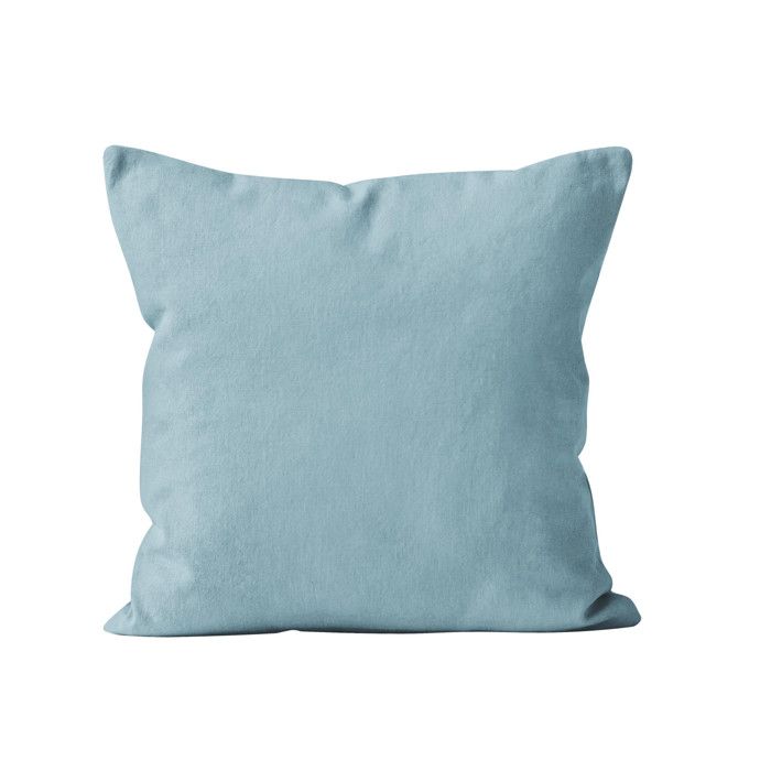 Coussin déhoussable 60x60 cm ALIX bleu glacier, par Soleil d'ocre