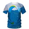 Parachute Paraglider Pattern T-Shirt For Men Sky Scape 3D Printed Short Sleeves Summer Fashion Street Tees Round Neck T Shirts